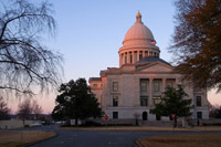 Arkansas' Capitol at sunset