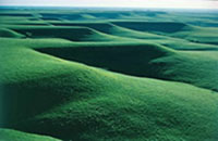 The rolling green Flint Hills of Kansas